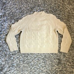 J.Crew Mockneck Cable-Knit Sweater - Size M
